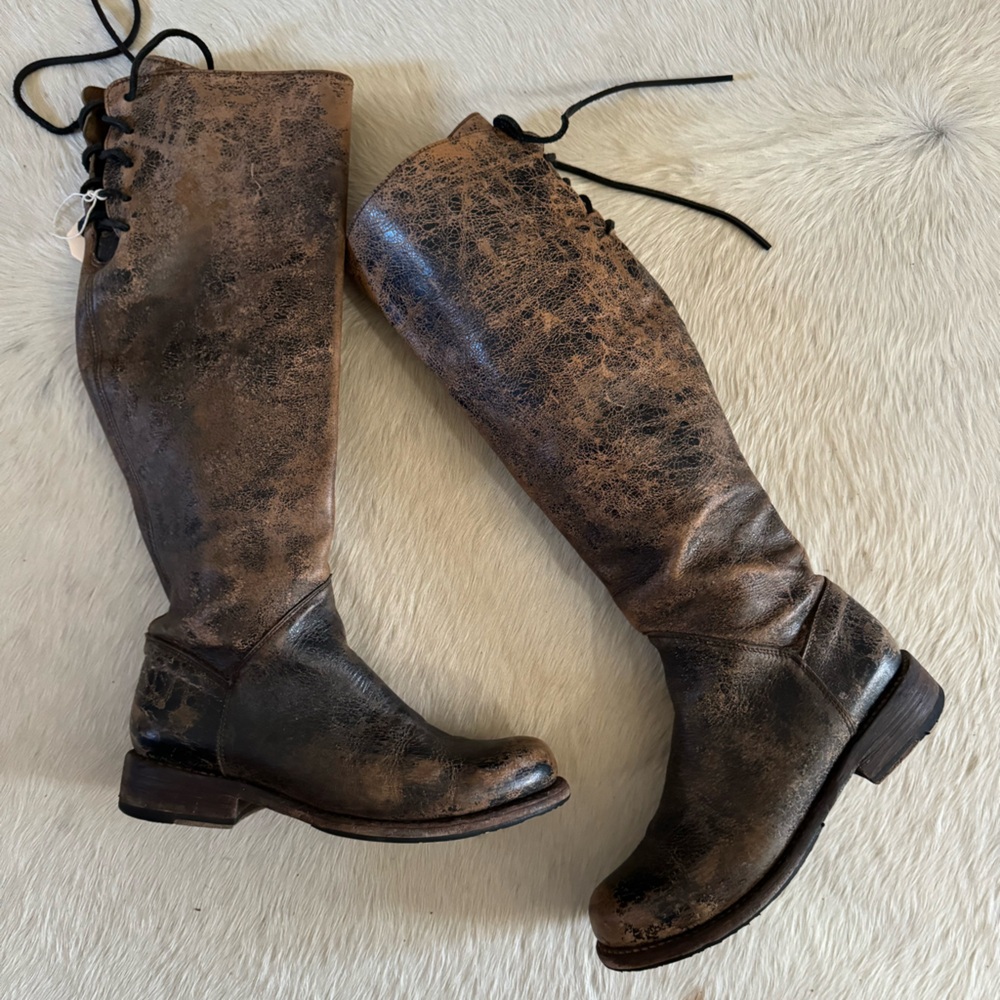 BED STU Manchester Lace-up zipper tall boot size 38